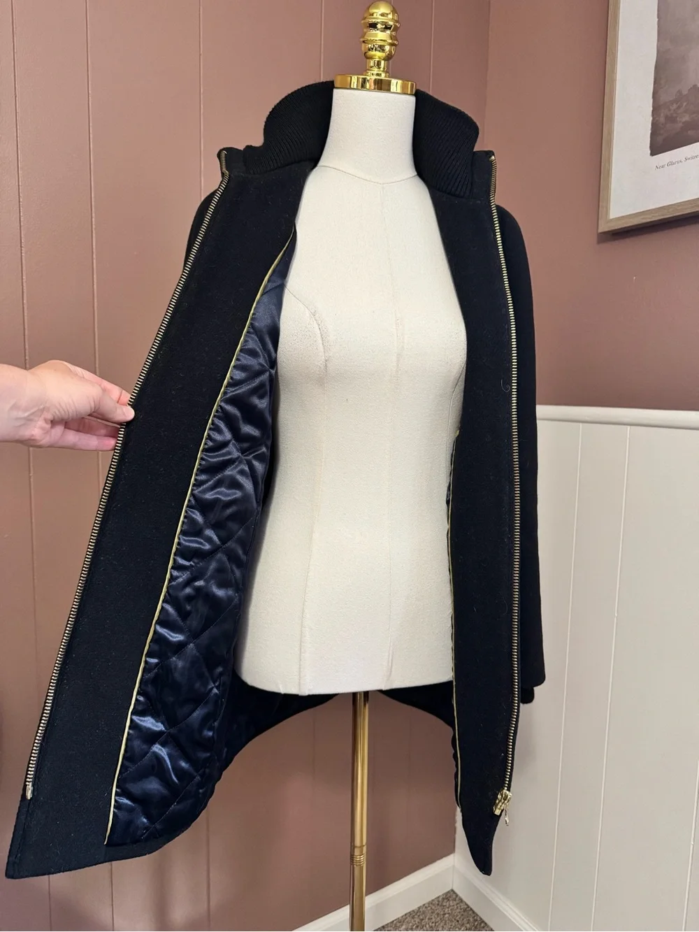 J. Crew Women’s Black Italian Wool Blend Lodge Coat - Picture 7 of 15